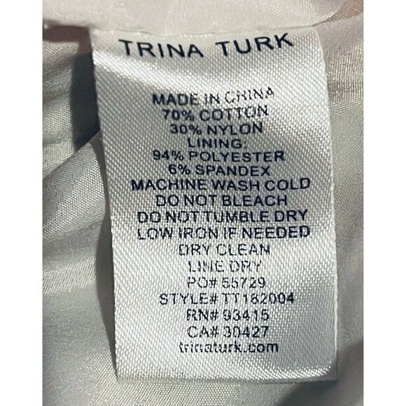 Trina Turk Multi Color Floral  Eyelet Lace Off The Shoulder Dress Women's Size 8 - Picture 9 of 9